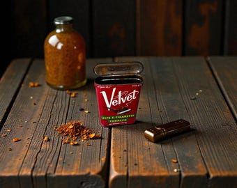 Velvet Tobacco Tin / Pipe & Cigarette Tobacco Tin / Tobacco Tin / 1950's Tobacco Tin