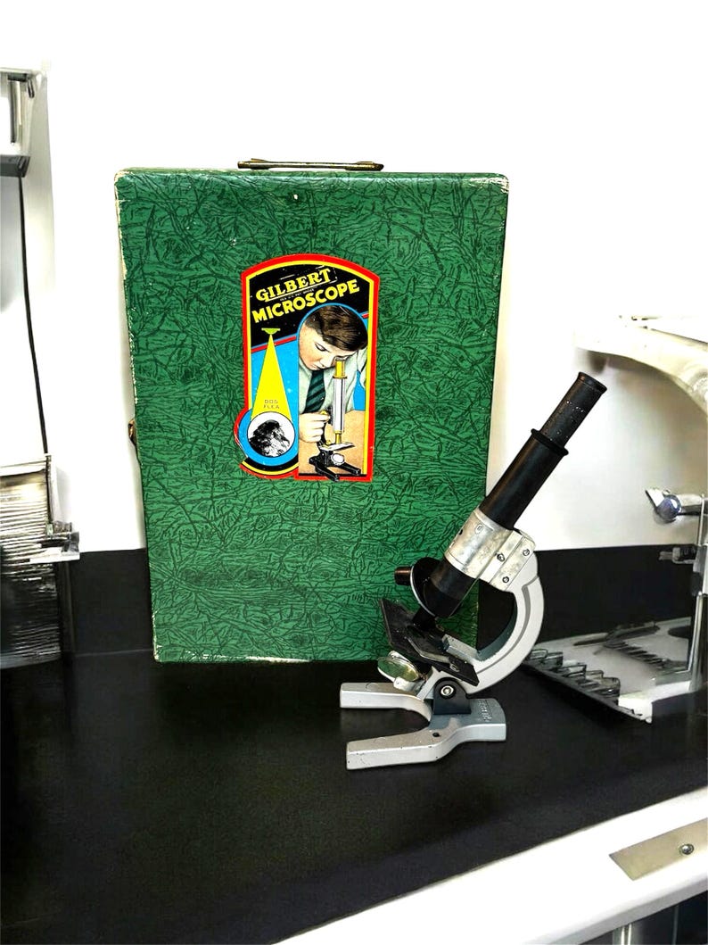 Vintage Gilbert Microscope Set: 1950s Childs Science Kit - Display Prop ...