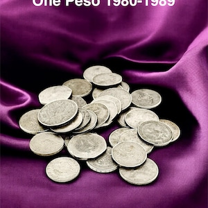 One Peso Coins 1980 - 1982 / Vintage Coins From Mexico  / Mexican Peso Coins / 1 Peso - Mexico / José Maria Teclo Morelos y Pavón