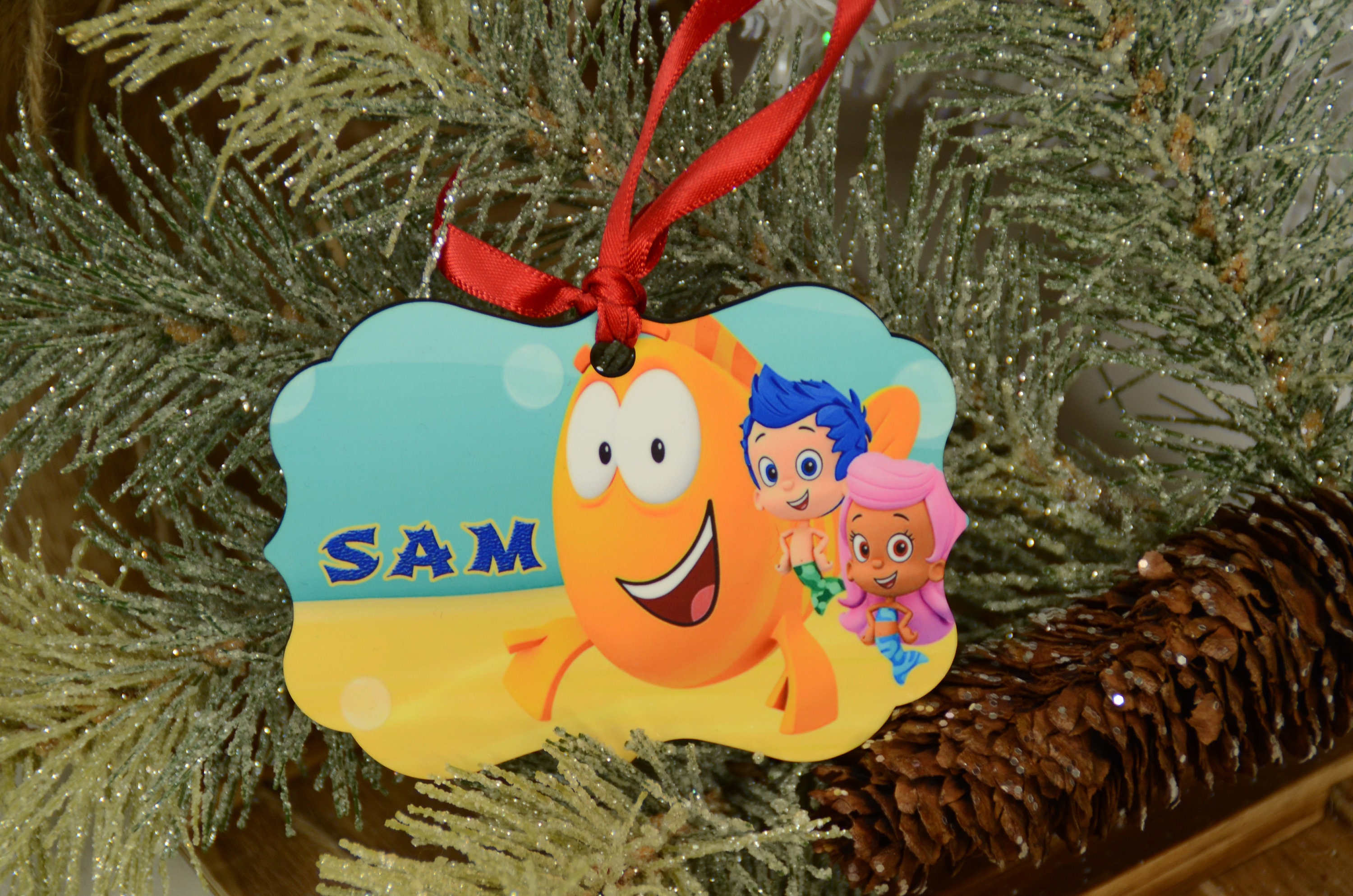 Bubble Guppies personalized Christmas ornament custom bubble | Etsy