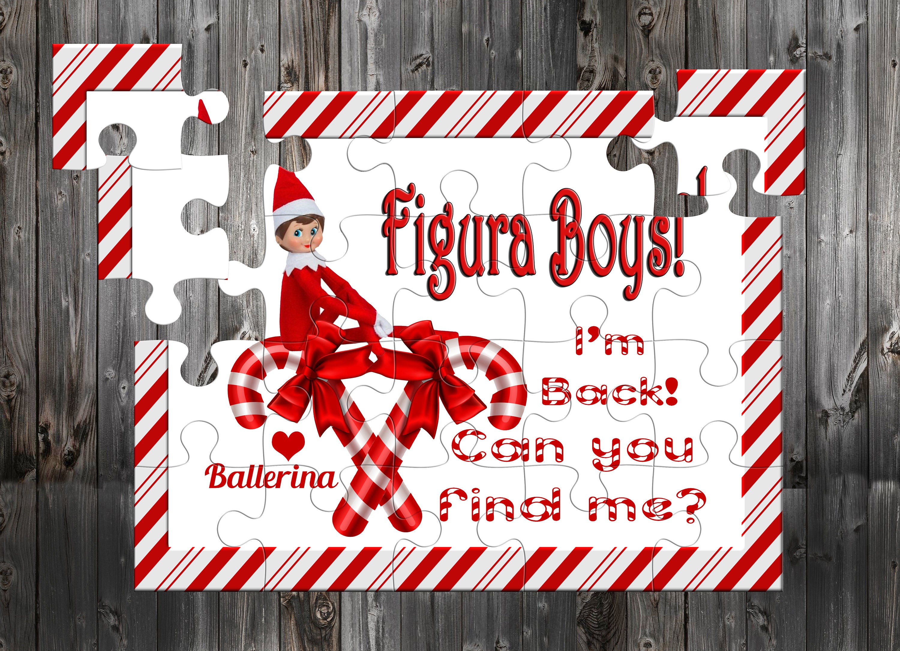 Elf on the Shelf I'm back puzzle fun and creative way for Etsy