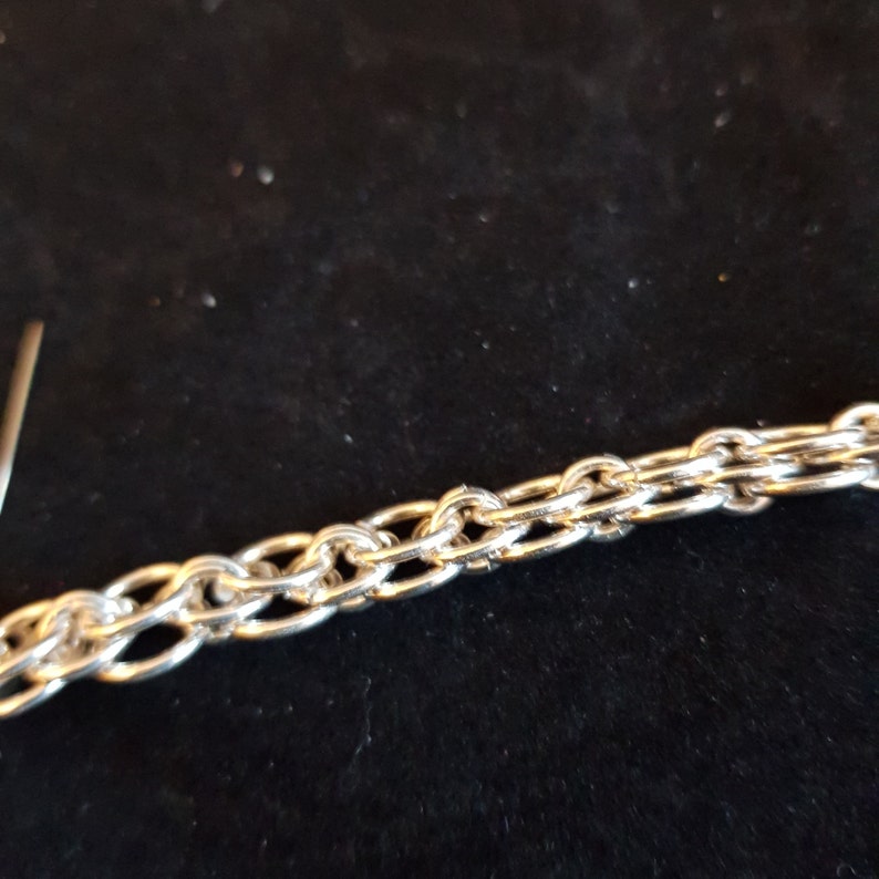 Helms weave chainmail 50 cm silver plate necklace