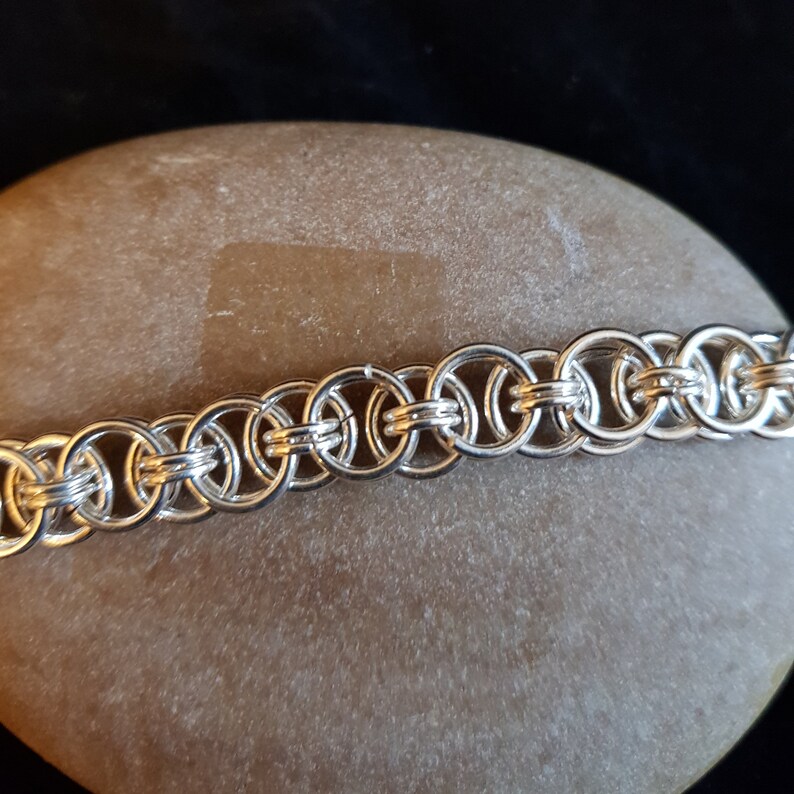 Helms weave chainmail 50 cm silver plate necklace