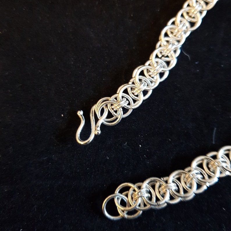 Helms weave chainmail 50 cm silver plate necklace