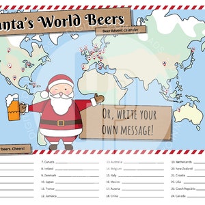 25 Days Santa's World Beers Advent Calendar Instant download Daily Tags, Beer Lover, Christmas, Gift, Present, Father, Brother, Grandpa image 8