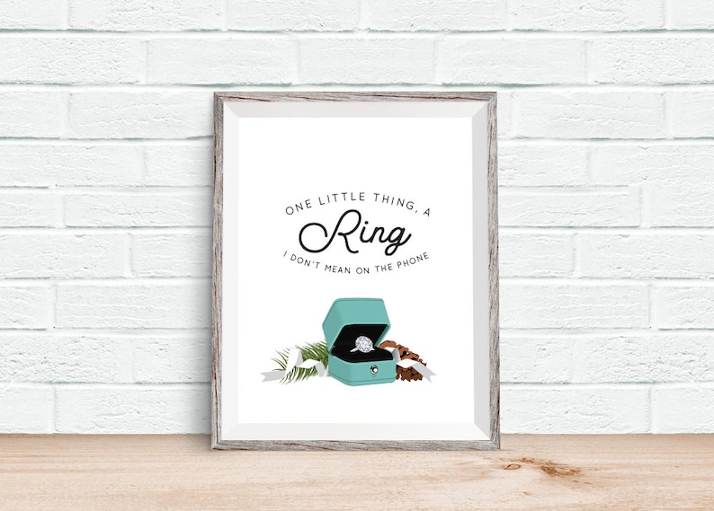 A Ring Holiday Print, Christmas Decor, PRINTABLE Wall Art, Black Typography, Digital Download Print, Tiffany & Co, Gift, Santa Baby image 4