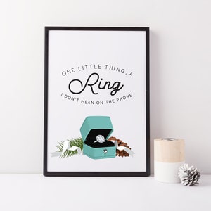 A Ring Holiday Print, Christmas Decor, PRINTABLE Wall Art, Black Typography, Digital Download Print, Tiffany & Co, Gift, Santa Baby image 5