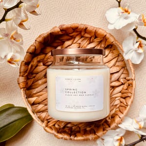 Ethical Clean Candle - Apothecary Jar - Heavy Base Rocks Candle  - Soy Wax Candle - Essential & Fragrance Oils - Wood Wick