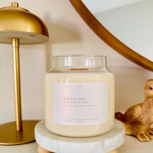Clean Soy Wax Candle – Wood Wick, Apothecary Jar, Essential Oils image 4