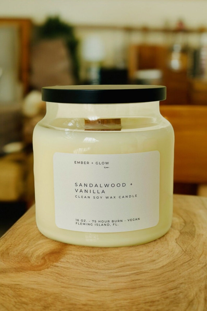 Luxury Wood Wick Soy Wax Candles Essential & Fragrance Oils image 3