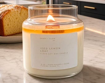 Fall Candles - Clean Soy Wax Candle – Wood Wick, Apothecary Jar, Essential Oils, Hand Poured