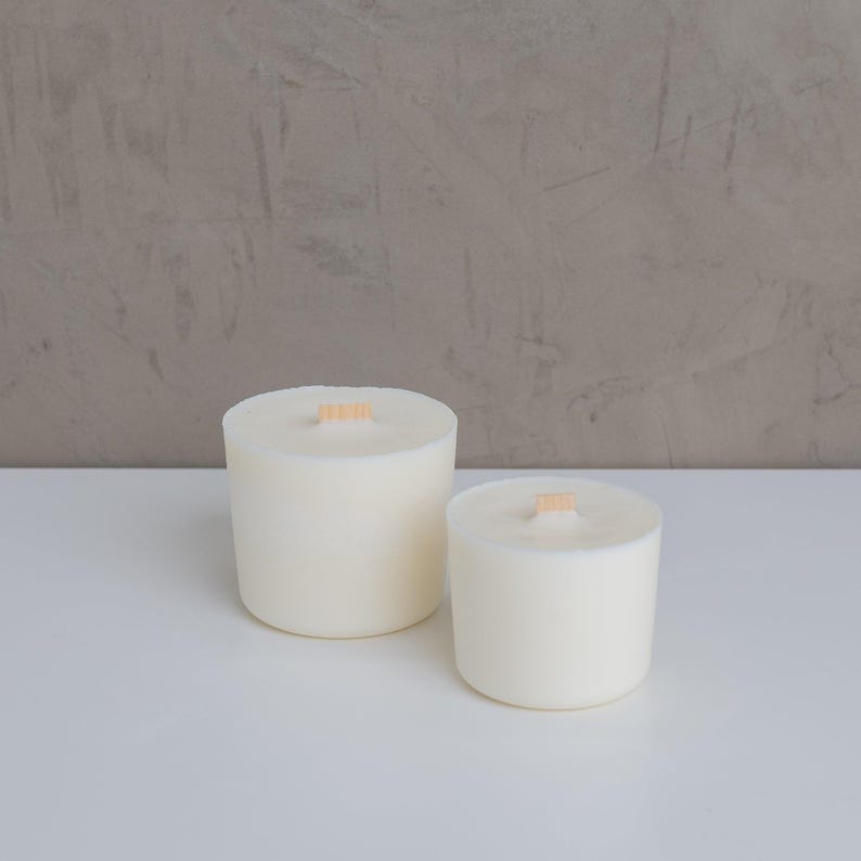 Refillable Soy Wax Candle – Wood Wick, Matte Vessel, Sustainable Home Fragrance Refill Only - 12 oz.