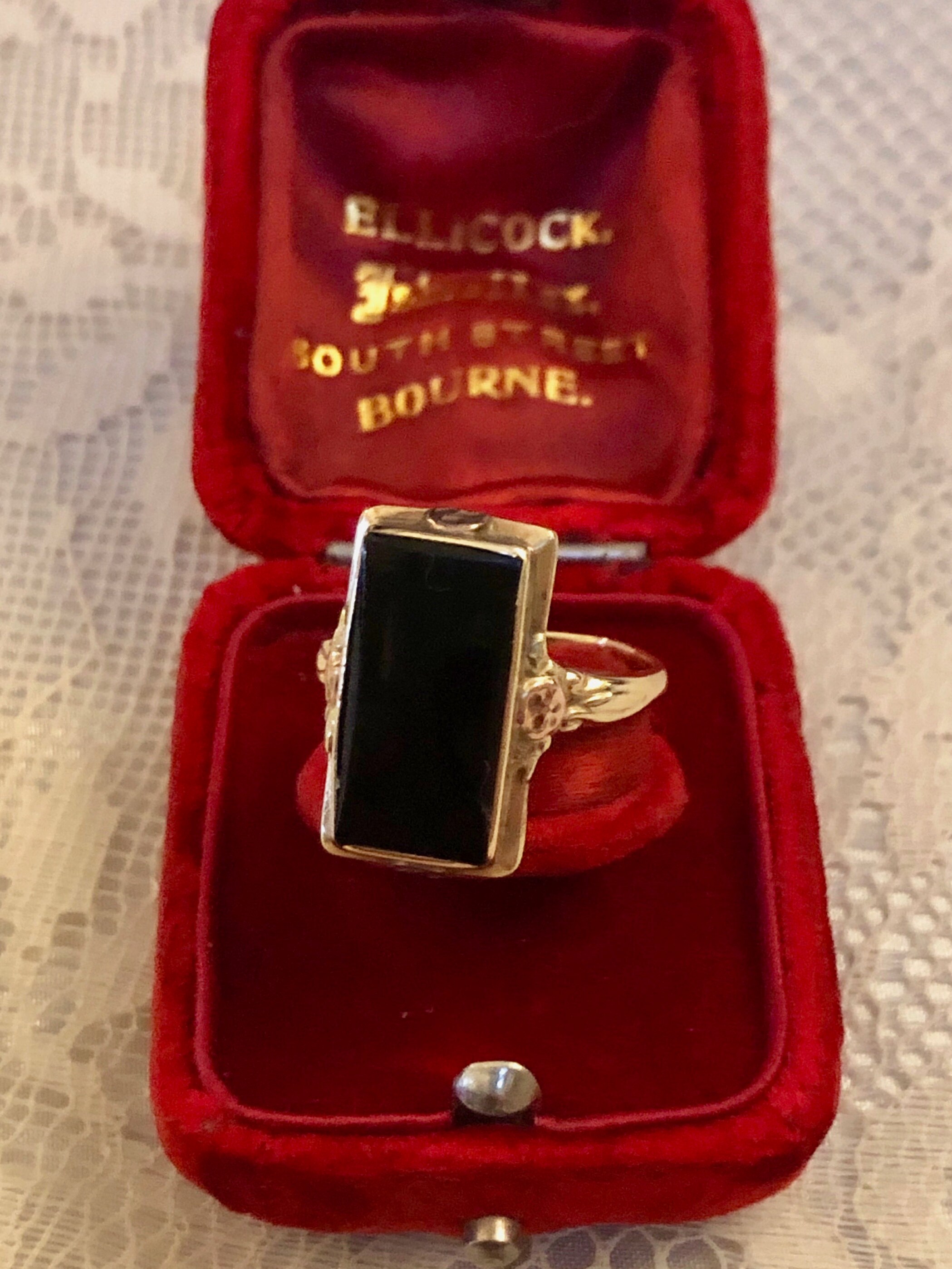 black onyx antique rings