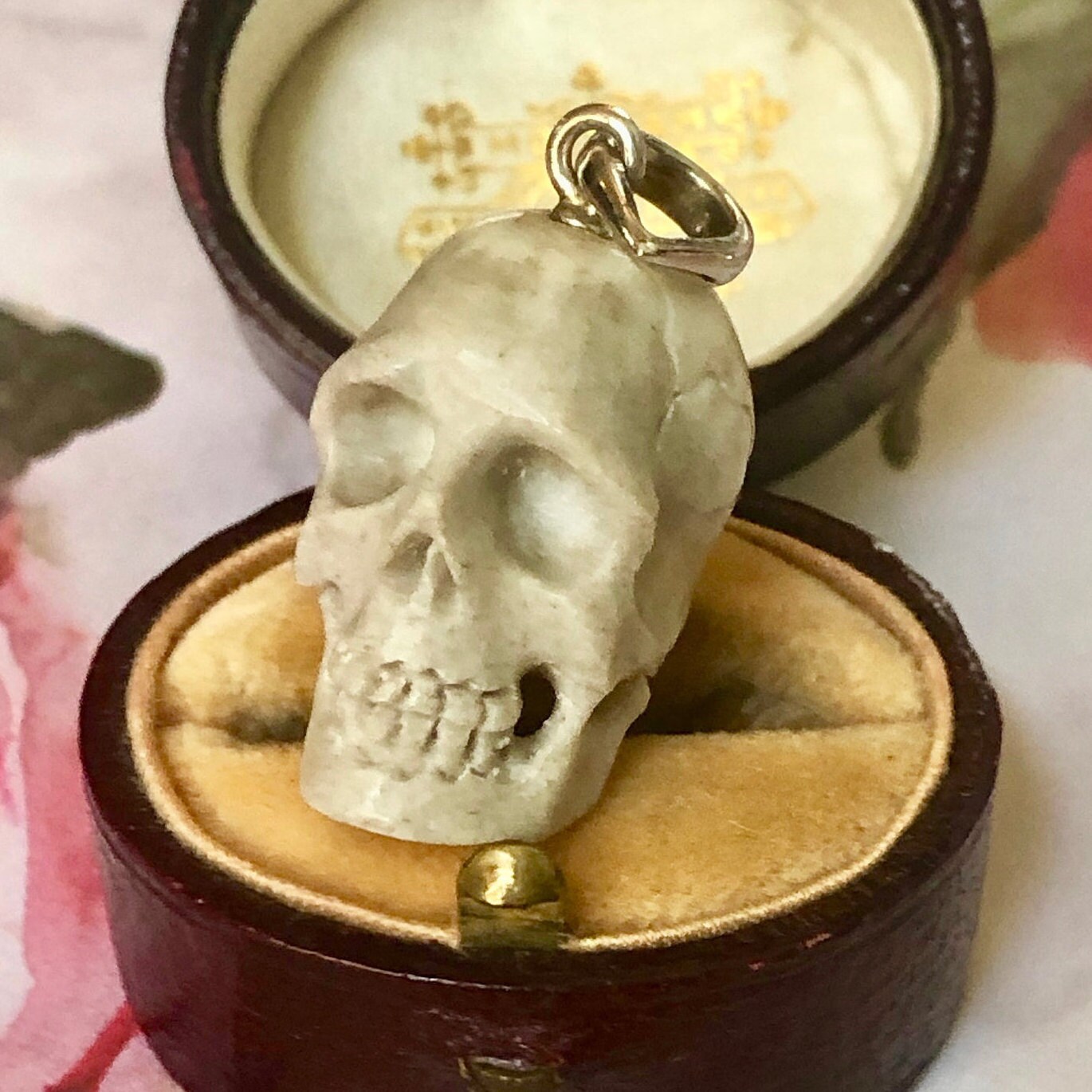 Antique Memento Mori Skull Pendant Carved Bone Memento Mori | Etsy