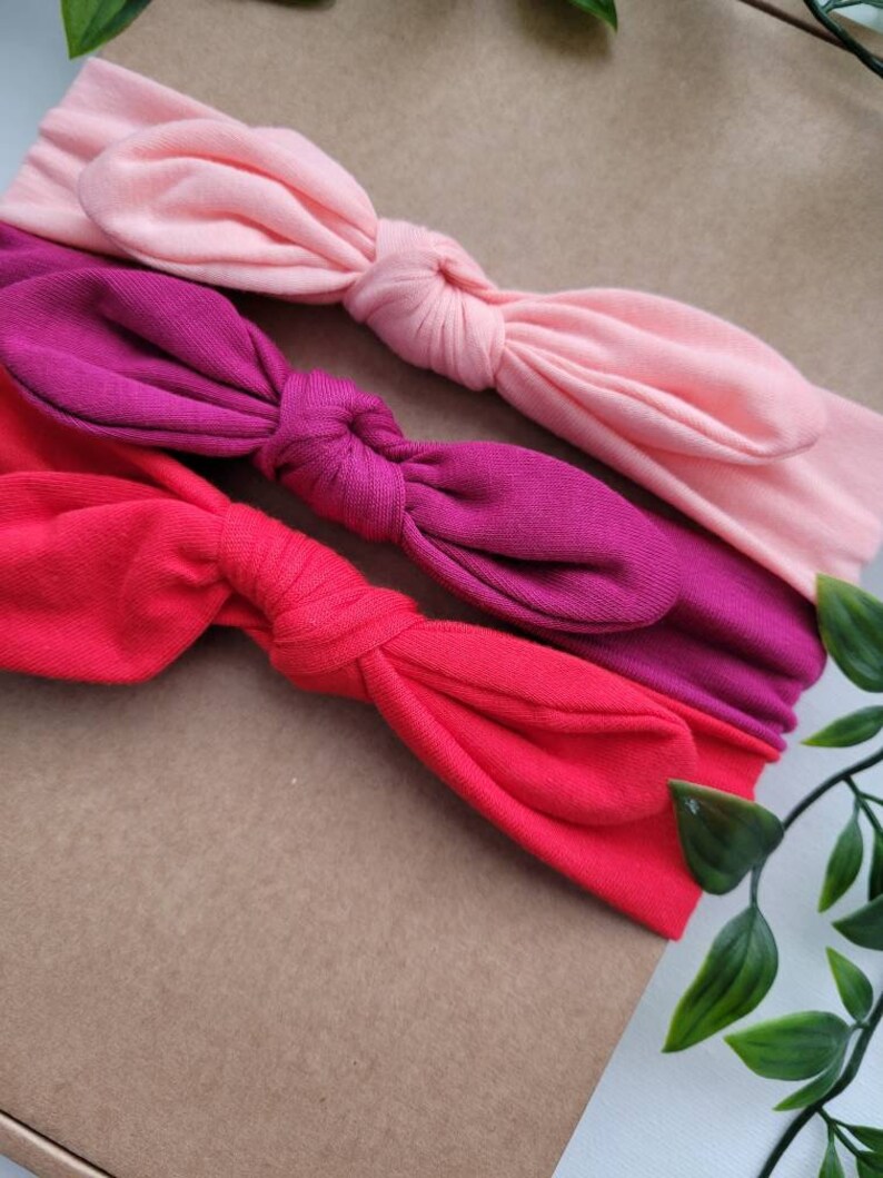 Baby Headband Knotted Elastic Bowknot 3pcs Hair Band for baby girls toddler