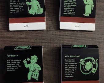 Fallout New Vegas Perk Matchbook Replicas Pip Boy Bethesda Fallout 3 Fallout 4 Gift Novelty