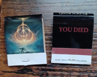 Elden Ring Matchbook You Died Enemy Felled Dark Souls Video Game DIY Gift