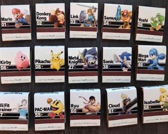 Super Smash Bros. Ultimate Character Matchbooks Nintendo Switch Party Favors, Gifts, Tournament Prizes