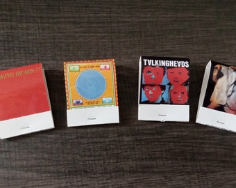 Talking Heads Vinyl Album Replica Matchbooks (Stop Making Sense, Speaking in Tongues, Fear of Music, Remain in Light, :77) David Byrne DIY