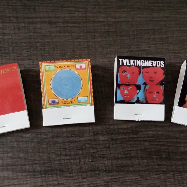Talking Heads Vinyl Album Replica Matchbooks (Stop Making Sense, Speaking in Tongues, Fear of Music, Remain in Light, :77) David Byrne DIY