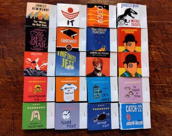 Classic Literature Novel Matchbook A Clockwork Orange American Psycho Jurassic Park Great Gatsby Sylvia Plath Dune Stephen King IT +MORE