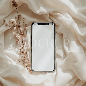 Boho Smartphone Mockup, iPhone Screen Mockup, Mobile Mockup, Digital Invitation Mockup, Elegant Electronic Invitation Mockup, Device Mockup