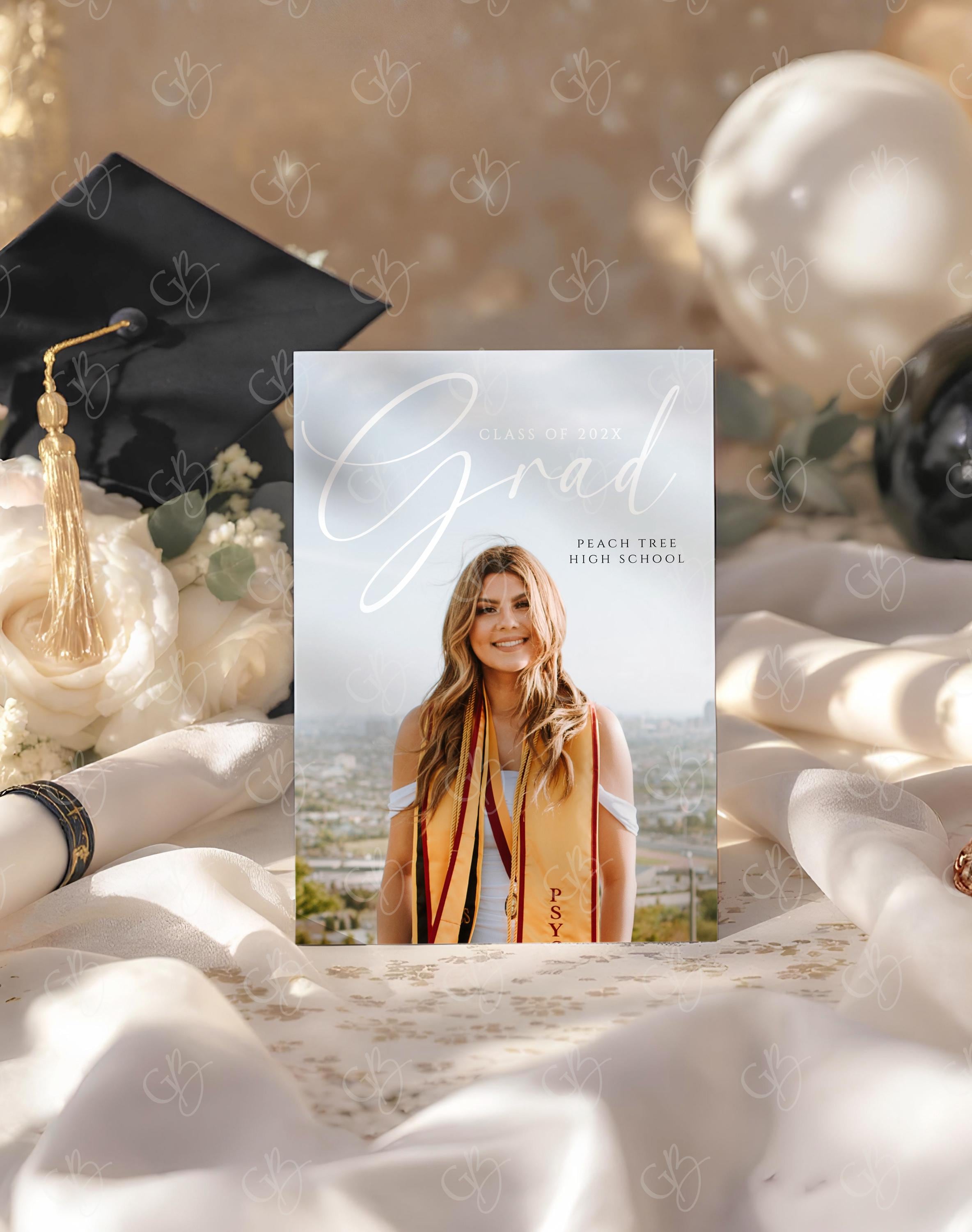 College Party Card Mock-up, Graduation Invitation Mockup 5x7, High ...