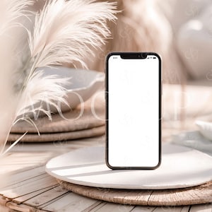 Electronic Invite Mockup, Cellphone mockup, Boho Smartphone Mockup, iPhone Screen Mockup, Phone Mockup, Device Mockup, Mobile Digital Mockup