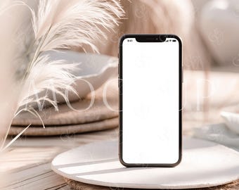 Electronic Invite Mockup, Cellphone mockup, Boho Smartphone Mockup, iPhone Screen Mockup, Phone Mockup, Device Mockup, Mobile Digital Mockup