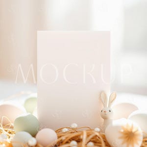 Ostern Einladung Mockup 5x7, Boho Osterkarte Mockup, Frühlingseinladung Mockup, Urlaub Frühlingskarte Mockup, Ostergrußkarte Mockup PSD