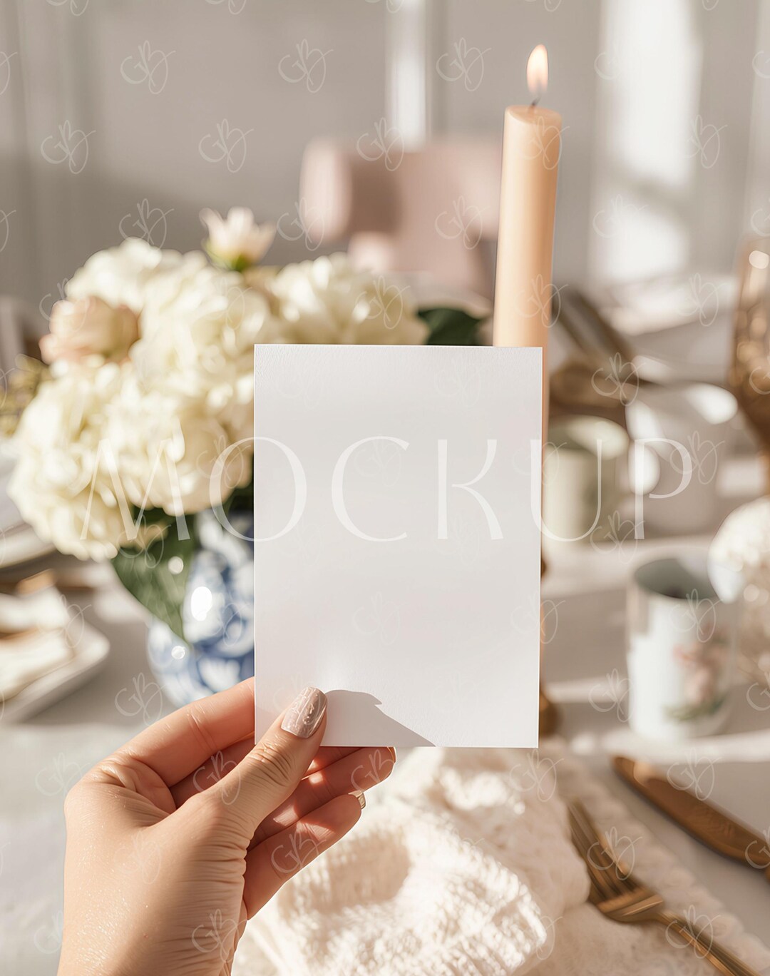 Boho Invite Card Mock-up PSD, Vintage Wedding Invitation Mockup ...