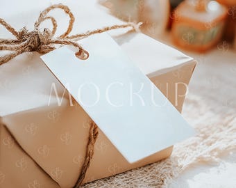 Christmas Tag Mockup, Holiday Thank You Tag Mockup, Boho New Year Favor Tag Mockup, Christmas Label Gift Tag Mockup, Xmas Gift Tag Mockup