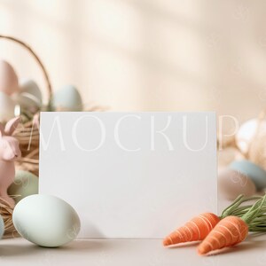 Ostern Einladung Mockup 200x300, Horizontale Oster Grußkarte Mockup, Frühlings Einladung Mockup, Oster Karte Mockup PSD, Frühlings Karte Mockup