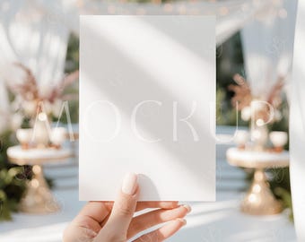Baby Shower Invitation Card Mockup, Minimalist 5x7 Card Mockup, Boho Invitation Mockup, Birthday Invite Mockup, Modern Wedding Invite Mockup