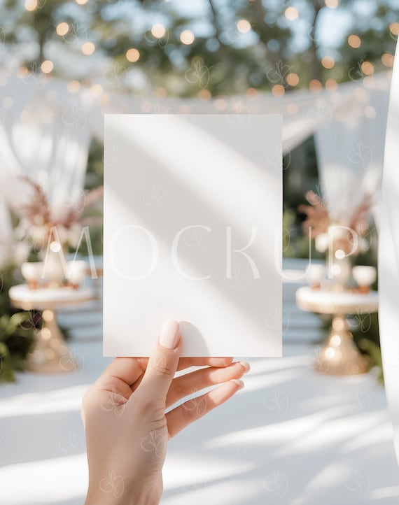 Baby Shower Invitation Card Mockup, Minimalist 5x7 Card Mockup, Boho Invitation Mockup, Birthday Invite Mockup, Modern Wedding Invite Mockup
