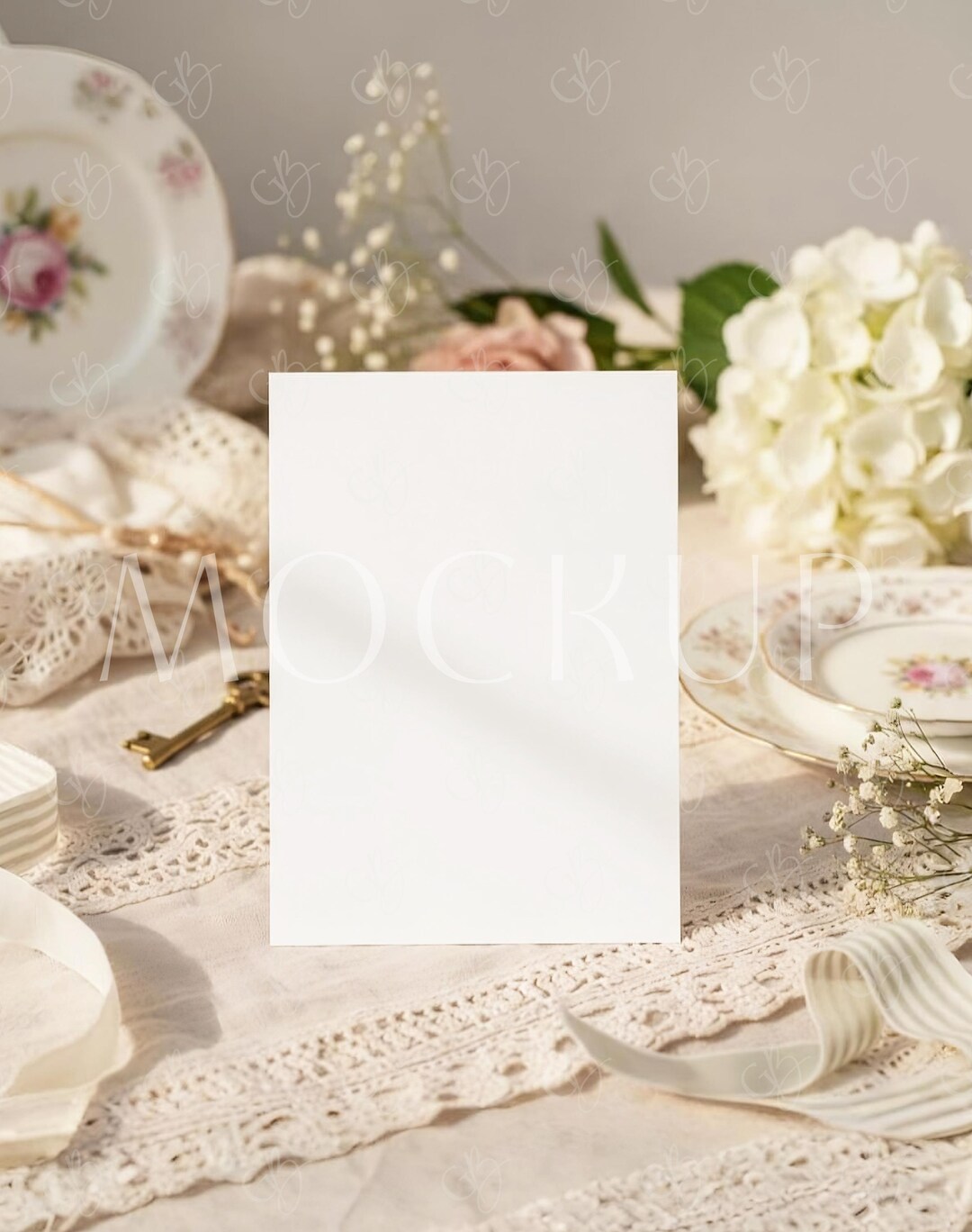 Boho Invite Card Mock-up PSD, Birthday Vintage Postcard Template ...