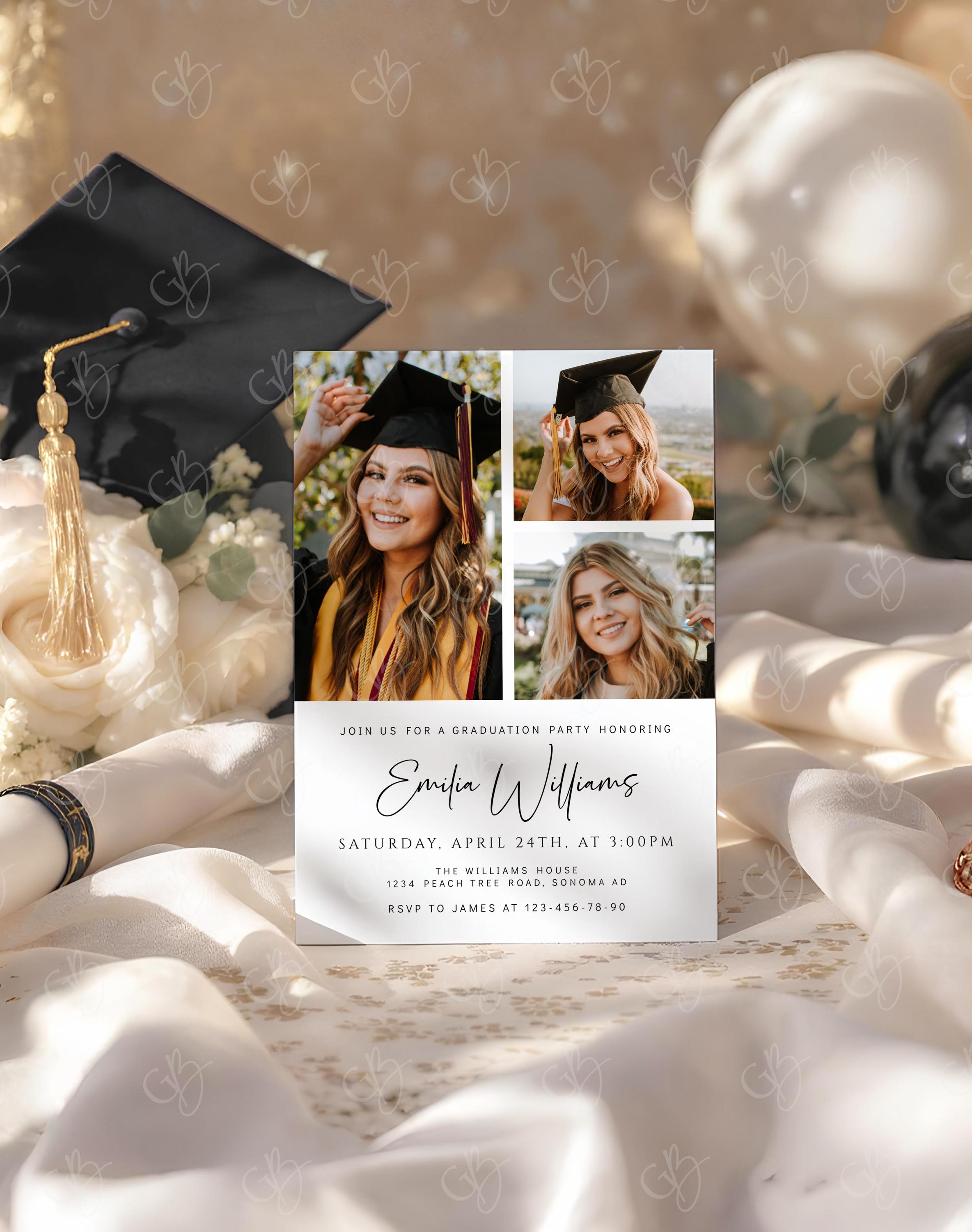 College Party Card Mock-up, Graduation Invitation Mockup 5x7, High ...