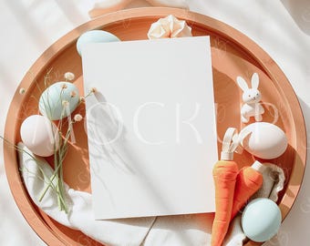 Spring Invitation Mockup 5x7, Easter Invitation Mockup, Easter Greeting Card Mockup PSD, Boho Easter Card Mockup, Holiday Spring Card Mockup