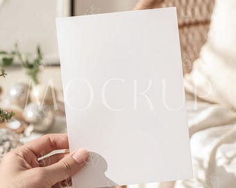 Modern Baby Shower Invitation Mockup, Minimalist Birthday 5x7 Postcard Template, Boho Wedding Invite Card Mock-up PSD
