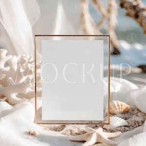 Maquette de signe de Table cadre océan 8 x 10, maquette de signe de Table de menu de mariage de plage, maquette de signe de table d'été, maquette de carte signe numéro de Table de la côte