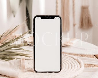 iPhone Screen Mockup, Mobile Digital Mockup, Electronic Invite Mockup, Device Invitation Mockup, Boho Cellphone mockup, Smartphone Mockup