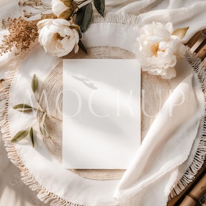 Moderne Hochzeit einladen 5x7 Mockup, Minimalistisches Karten Mockup, Boho Einladung Mockup, Baby Shower Einladungskarte Mockup, Geburtstag einladen Mockup