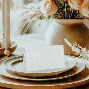 Hochzeit Tischkarten Mockup, Boho Namenskarte Mockup, Modernes Platz Buffet Karten Mockup, Boho Food Label Mockup, Boho Babyparty Karten Mockup