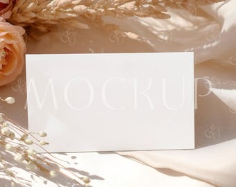 Thank You Postcard Mock-up, Boho Business Card Mockup 3,5x2, Place & Diaper Raffle Template