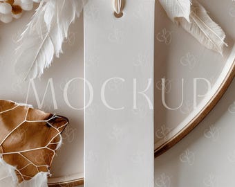 Boho Lesezeichen Mockup, Taufe Lesezeichen 2x6 Mockup, Modernes Brautparty Lesezeichen Mockup, leeres Lesezeichen Mockup, Baby Shower Lesezeichen Mockup