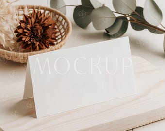 Boho Wedding Place Card Mockup, Custom Name Place Card Mockup, Table Card Mockup, Baby Shower Card Mockup, Minimal Wedding Stationery Mockup