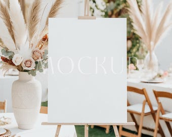 Boho Wedding Welcome Sign Mockup, Seating Chart Mockup, Baby Shower Poster Mockup, Modern Bohemian Minimal Sign Mockup, Event Sign Mockup