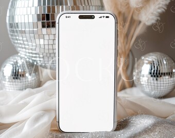 Smartphone Mockup, Boho Mobile Mockup, Device Mockup, Electronic Invitation Mockup, Elegant  iPhone Screen Mockup, Digital Invitation Mockup