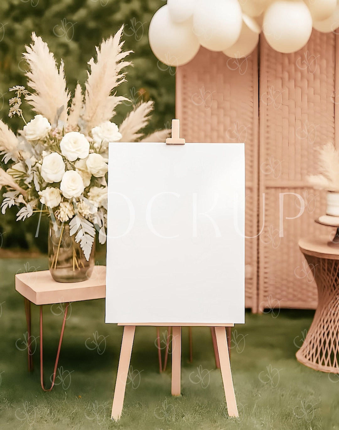 Bohemian Welcome Sign Mockup, Boho Bridal Shower Signage Mock-up ...