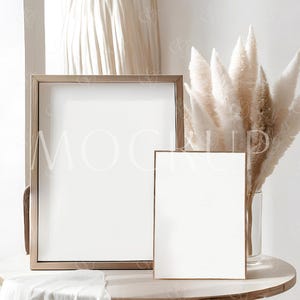 Kader- en kaartmodel, bordmodel verjaardagskaart, mockup met Time Capsule-bord, Boho Time Capsule 8 x 10 en 5 x 7 mockup, kaartmodel babyshower